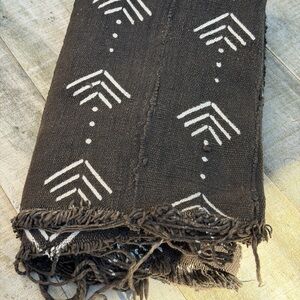 Vintage African Mudcloth Black Textile Throw 59” L x 41” W Textile | No. 129